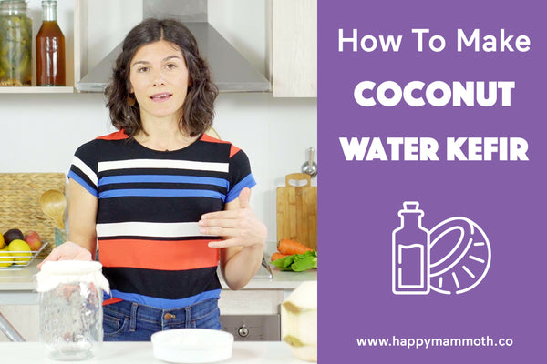 How To Make Coconut Water Kefir and woman in striped shirt