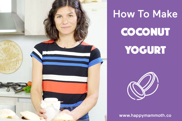 How To Make Coconut Yogurt and a girl in a striped shirt