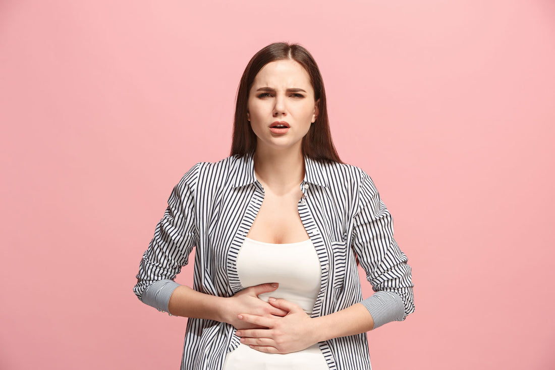 Woman with stomach ache