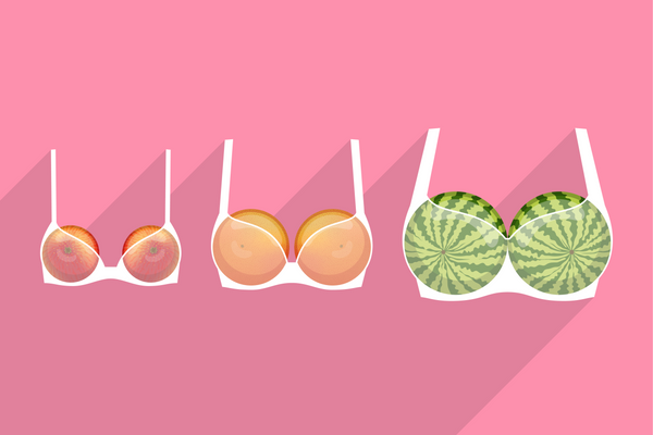 cartoon of bras with melons in them