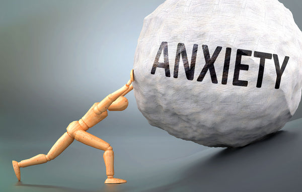 rock with anxiety sign