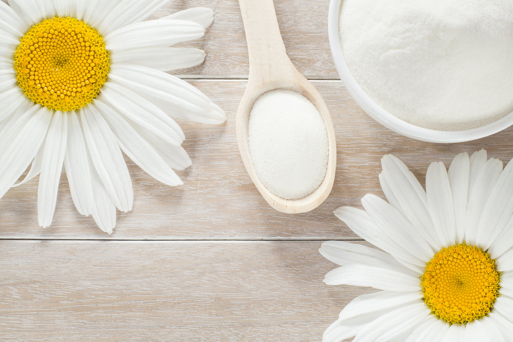 white powder and flowers