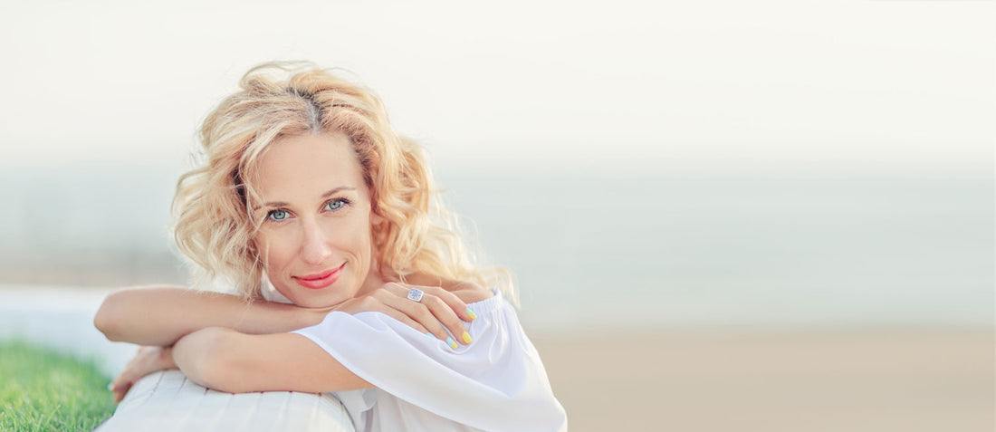 blonde woman smiling 