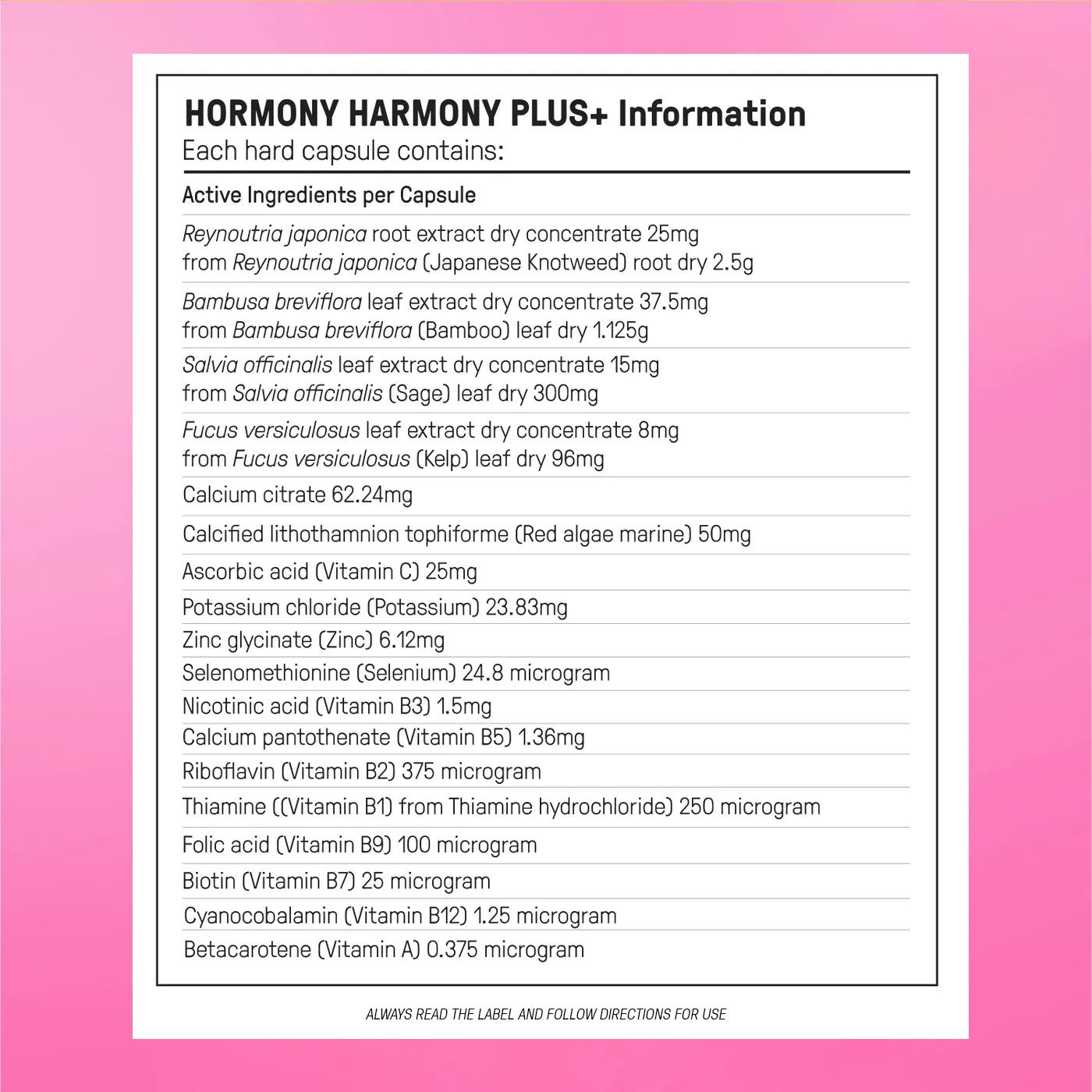 New Hormone Harmony PLUS+